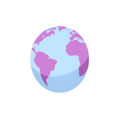 Earth Globe Icon: Simple World Map Illustration for Website and App Design