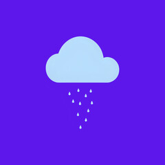 Rain Cloud Icon: Simple Weather Graphic for Websites and Apps