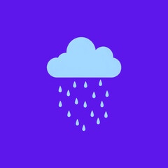 Simple Rain Cloud Icon: Weather Graphic for Websites and Apps