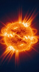 Fiery solar flares magnetic sun activity