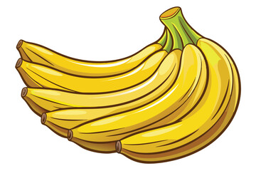 Fresh Bananas Fruit Vector Simple Elements Icon Illustration.
