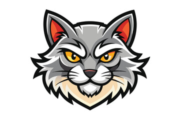 Cat Head Mascot Logo Vector Elements Illustration, Playful Cat Mascot Icon face