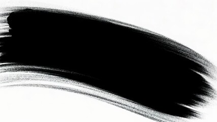 Black Bold Brush Stroke on White Background