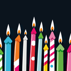 Colorful-Birthday-Candles-Burning-Brightly-Vector-Illustration-Celebration-Party-Decoration-Festive-Design-Graphic-Background-Holiday-Occasion