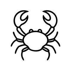 Obraz premium Crab black and white silhouette on white background