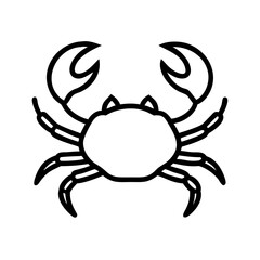 Crab black and white silhouette on white background