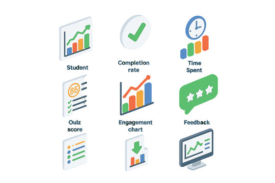 Infographic illustrating educational performance metrics and progress tracking