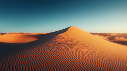 Sunrise over the orange sand dunes 