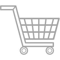 grey outline shopping cart icon