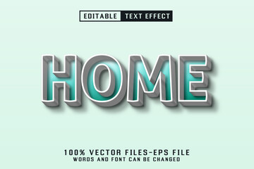 Home 3d text. editable text effect premium vectors