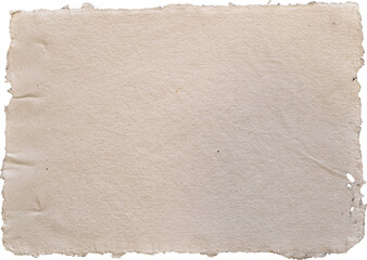 A close up of a piece of rough light beige paper with frayed edges texture