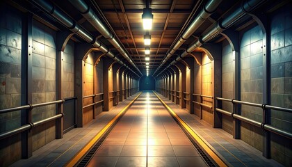 Fototapeta premium Mysterious Underground Pathway Leading to Hidden Escape Route