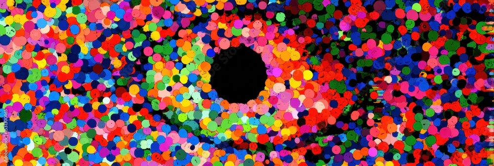 Poster Colorful Abstract Retina Pattern Showcasing Vibrant Dots and Clear Top Margin With Dynamic Visual Energy