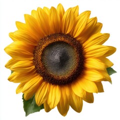 Fototapeta premium Vibrant sunflower blossom isolated on white background