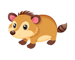 Portrait of a cute funny raccoon, closeup, isolated on a white background