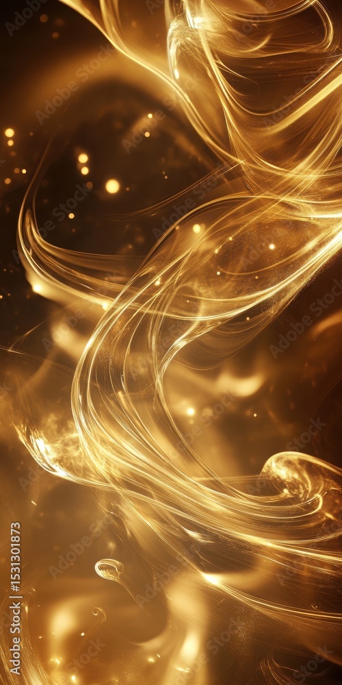 Poster abstract golden light trails and bokeh effects elegant and luxurious design element