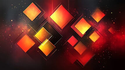 Abstract geometric shapes in fiery colors