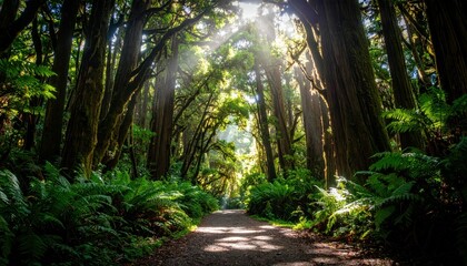 Fototapeta premium Sunlight Filtering Through a Vibrant Underwater Forest of Kelp