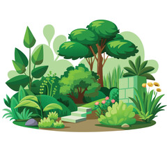 Isolated Broadleaf Tree Vector Art Lush Green Tree Illustration on White Background