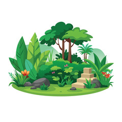 Isolated Broadleaf Tree Vector Art Lush Green Tree Illustration on White Background
