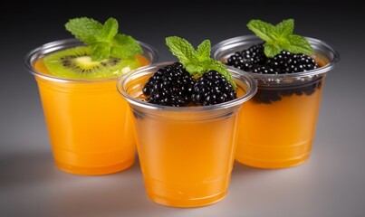 Delicious Orange Dessert Cups with Berries and Kiwi