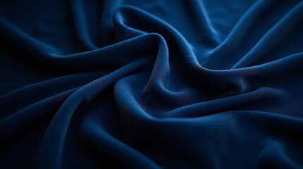 Fototapeta premium Flowing Blue Silk Fabric