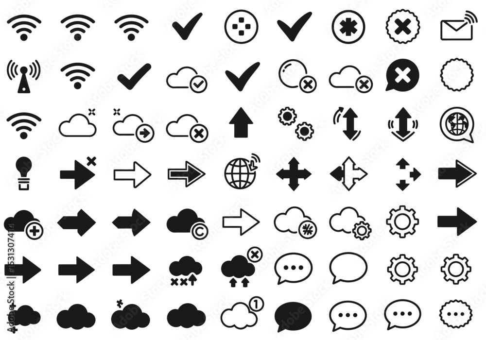 Poster essential vector icons for modern user interface design a comprehensive collection of versatile grap
