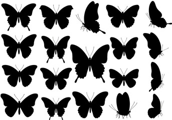 Exploring the Beauty and Diversity of Butterfly Silhouettes A Collection of Delicate Winged Creatures in Black