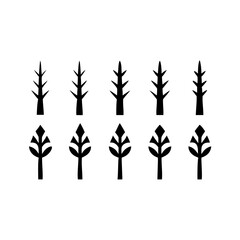 tree icon vector set, background white
