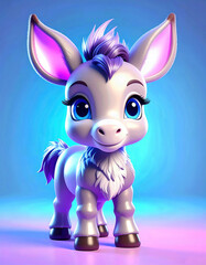 Naklejka premium Burro, asno, dibujos animados, animal, ave, centros, vector, alumna, graduado, educación, acto de graduación