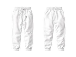 Customizable White Sweat Pants. Casual Apparel Template. Unisex Jogger Pants. Clothing Display. oggers Template Front and Back.