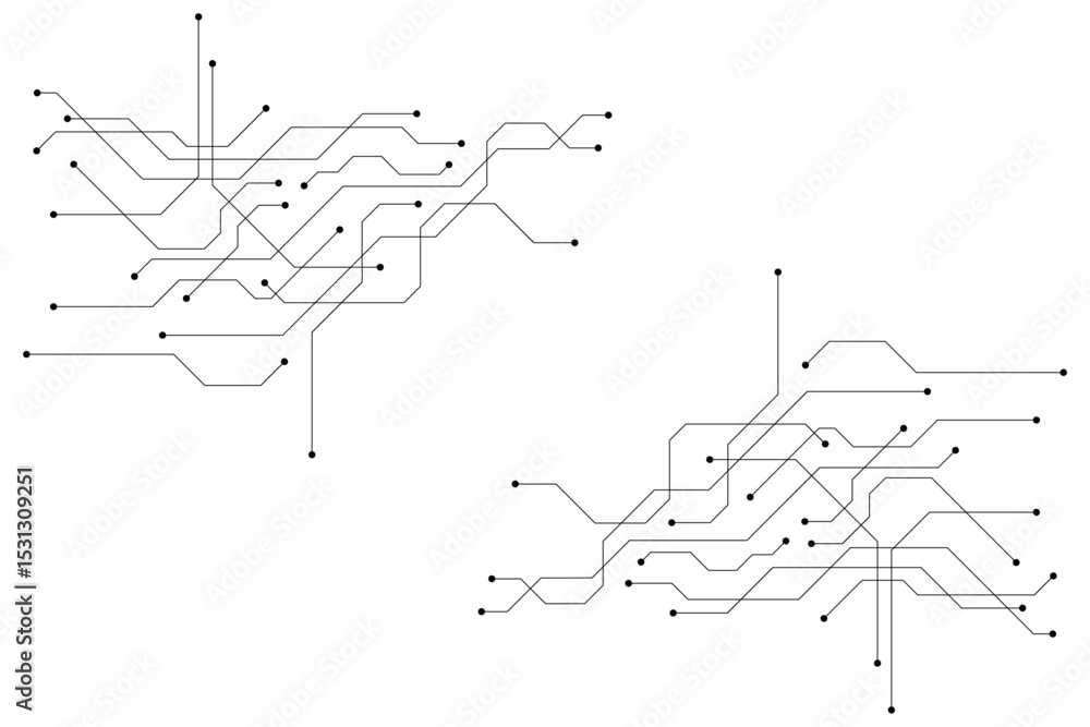 Aufkleber high-tech circuit board connection system. vector abstract technology on a white background. abstrac