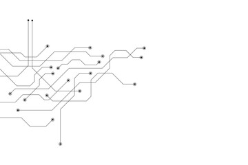Fototapeta premium High-tech circuit board connection system. Vector abstract technology on a white background. Abstract technology communication concept vector background.