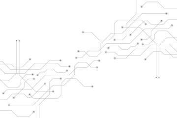 High-tech circuit board connection system. Vector abstract technology on a white background. Abstract technology communication concept vector background.
