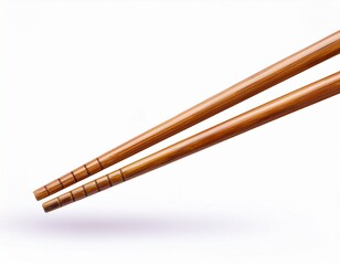 pair of traditional wooden chopsticks for asian cuisine isolated on a transparent cutout background