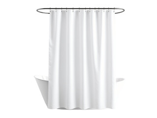 Customizable White Shower Drape. Bathroom Mockup. Hanging Curtain.