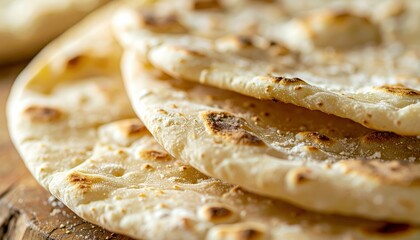 Close-Up of Soft Einkorn Flatbread in Macro Photograph