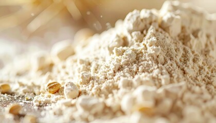 Fine Texture of Einkorn Flour with Nutty Flavor in Macro Shot