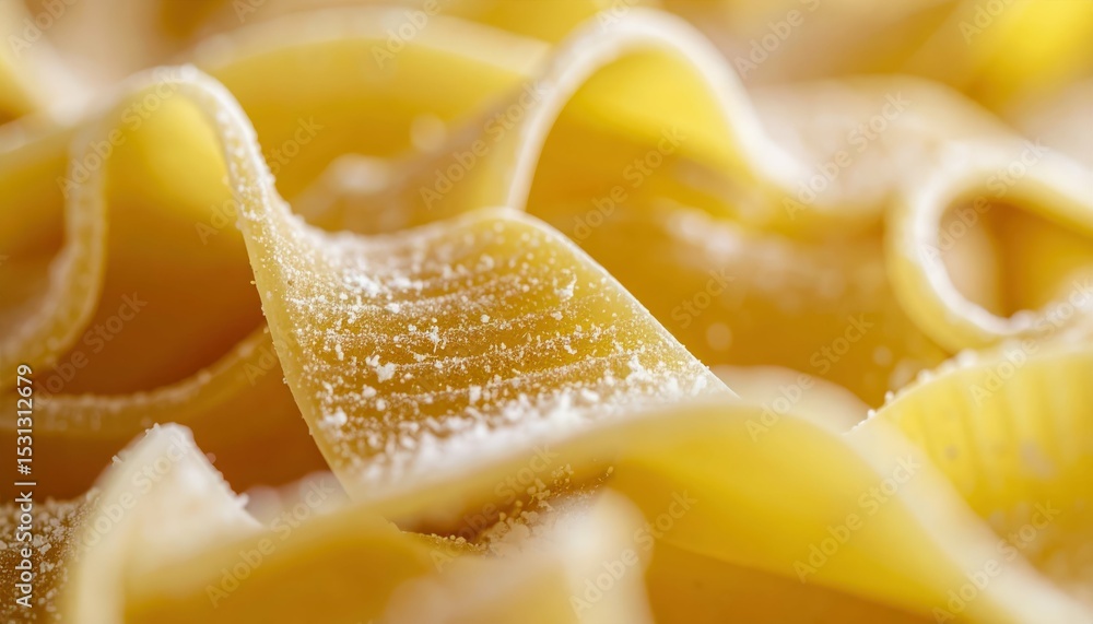 Poster close-up of unique einkorn pasta with distinctive shape and texture