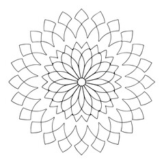 Obraz premium Mandala Flower Coloring Page – Geometric Zen Art Design for Relaxation