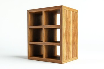 Light-brown wooden cube shelving unit