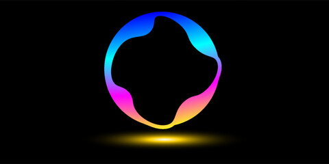 Beautifully shining colour wheel on black background.