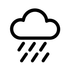 Bold Line Rain Cloud Icon Flat Design Weather Symbol