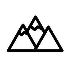 Bold Line Mountain Peak Icon Flat 2D Design for Nature, Travel, and Adventure Projects