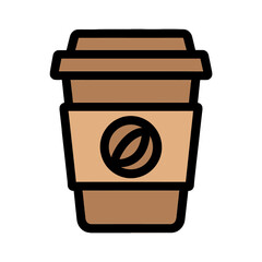 Bold Line Coffee Cup Icon Take Away Coffee, Espresso, Cafe, Beverage