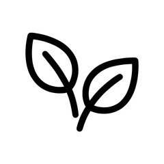 Bold Line Minimalist Leaf Icon  Vector Illustration for Nature, Eco, and Organic Designs