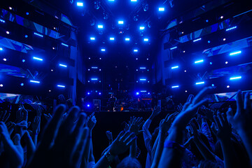  Electronic Music Concert with Intense Blue Stage