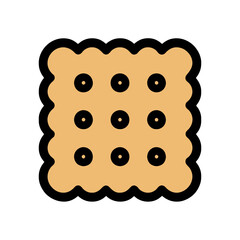 Bold Line Biscuit Icon Square Cracker Vector Illustration