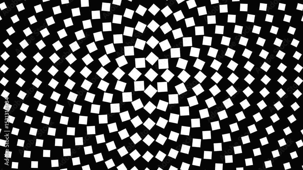 Poster black and white geometrical abstract square pattern background - seamless looping animation
