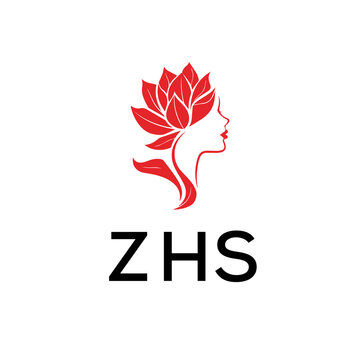 ZHS Letter logo white background